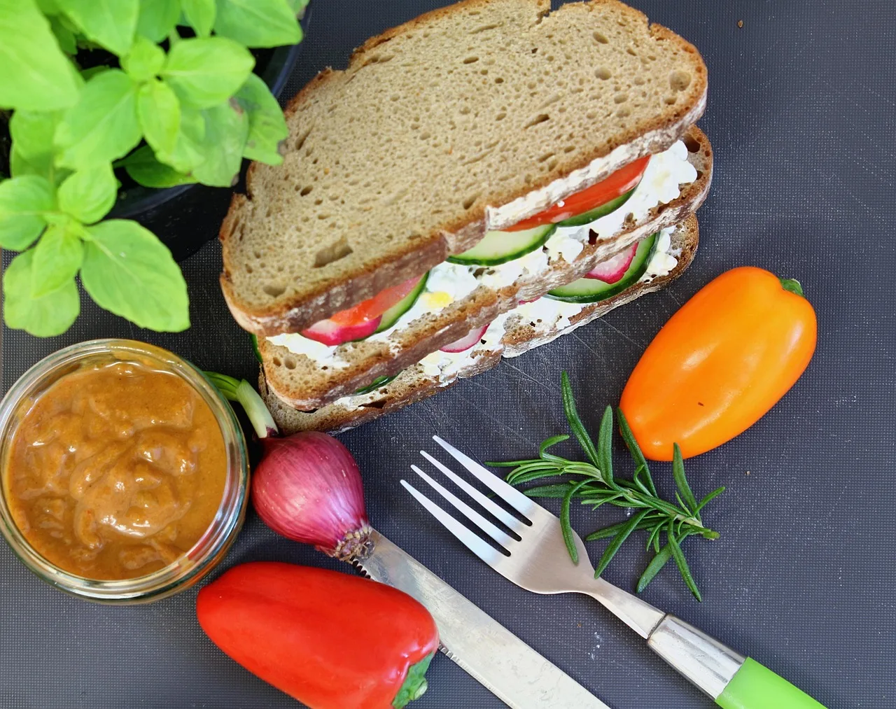 sandwich, food, fresh, green, red, vegan, vegetarian, breakfast, nutrition, delicious, snack, restaurant, salad, lunch, plate, menu, vegetables, cuisine, appetizer, gardener, food-blogger, food products